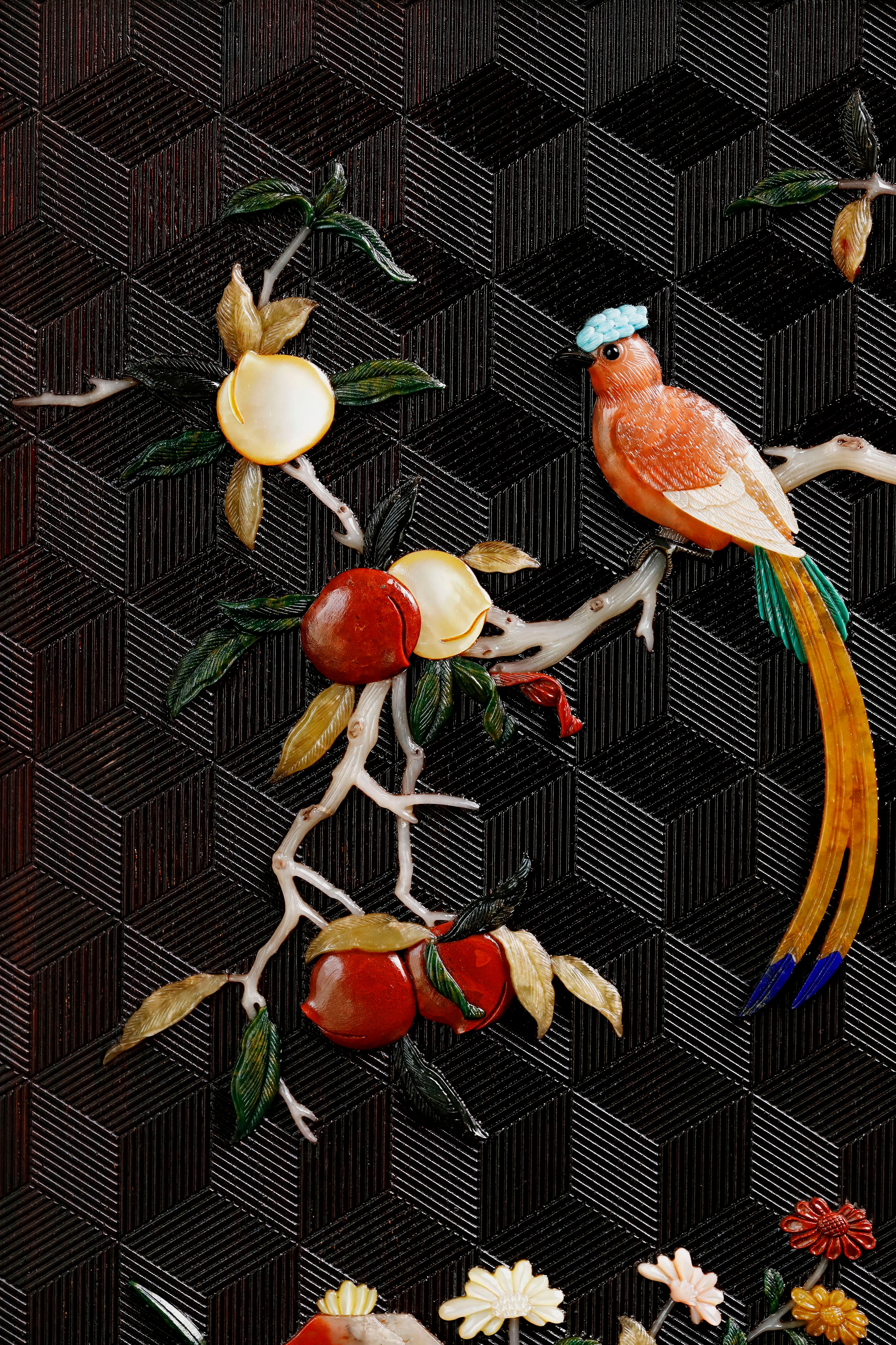 小葉紫檀百寶嵌案上博古架